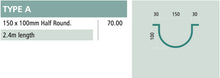Load image into Gallery viewer, Anti Climb Half Round 2.4m 150 x 100mm (Type A)
