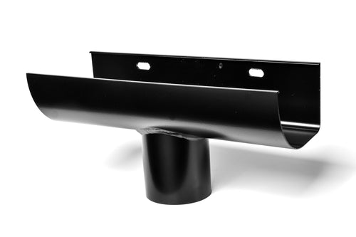 125x75mm Half Round SL Gutter Outlet 75mm Spigot - Black