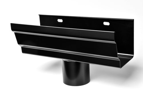125x100mm Moulded Ogee SL Gutter Outlet 75mm Spigot - Black